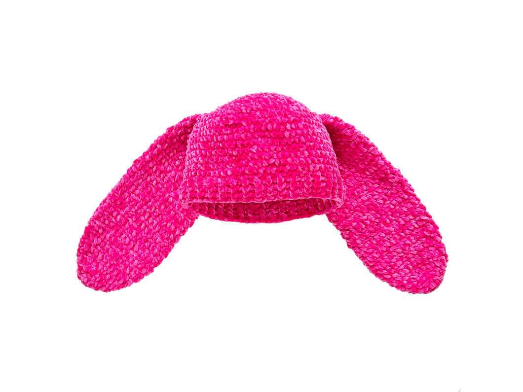 PINK VELVET FLOPPY BEANIE